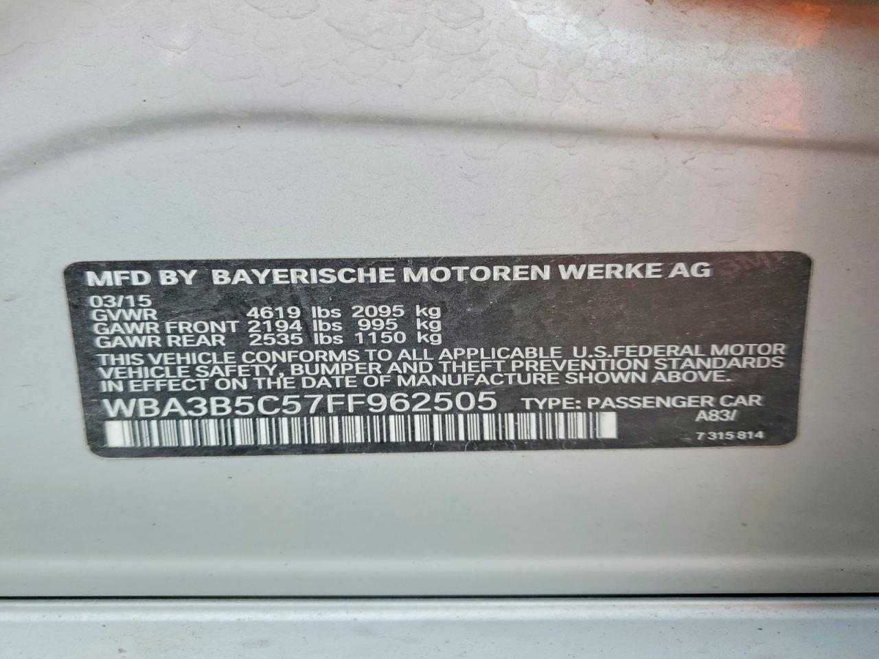 2015 BMW 3 SERIES