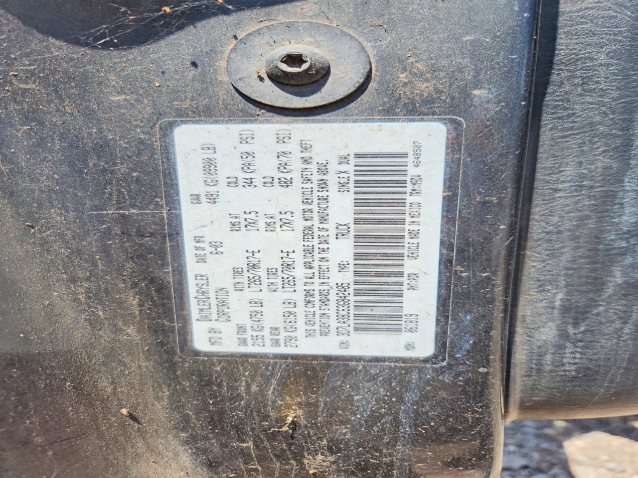 2003 DODGE RAM 3500