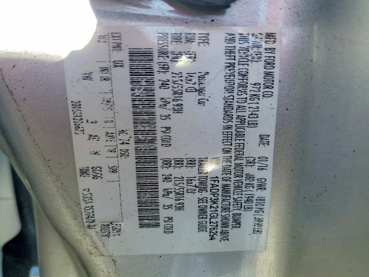 2016 FORD FOCUS