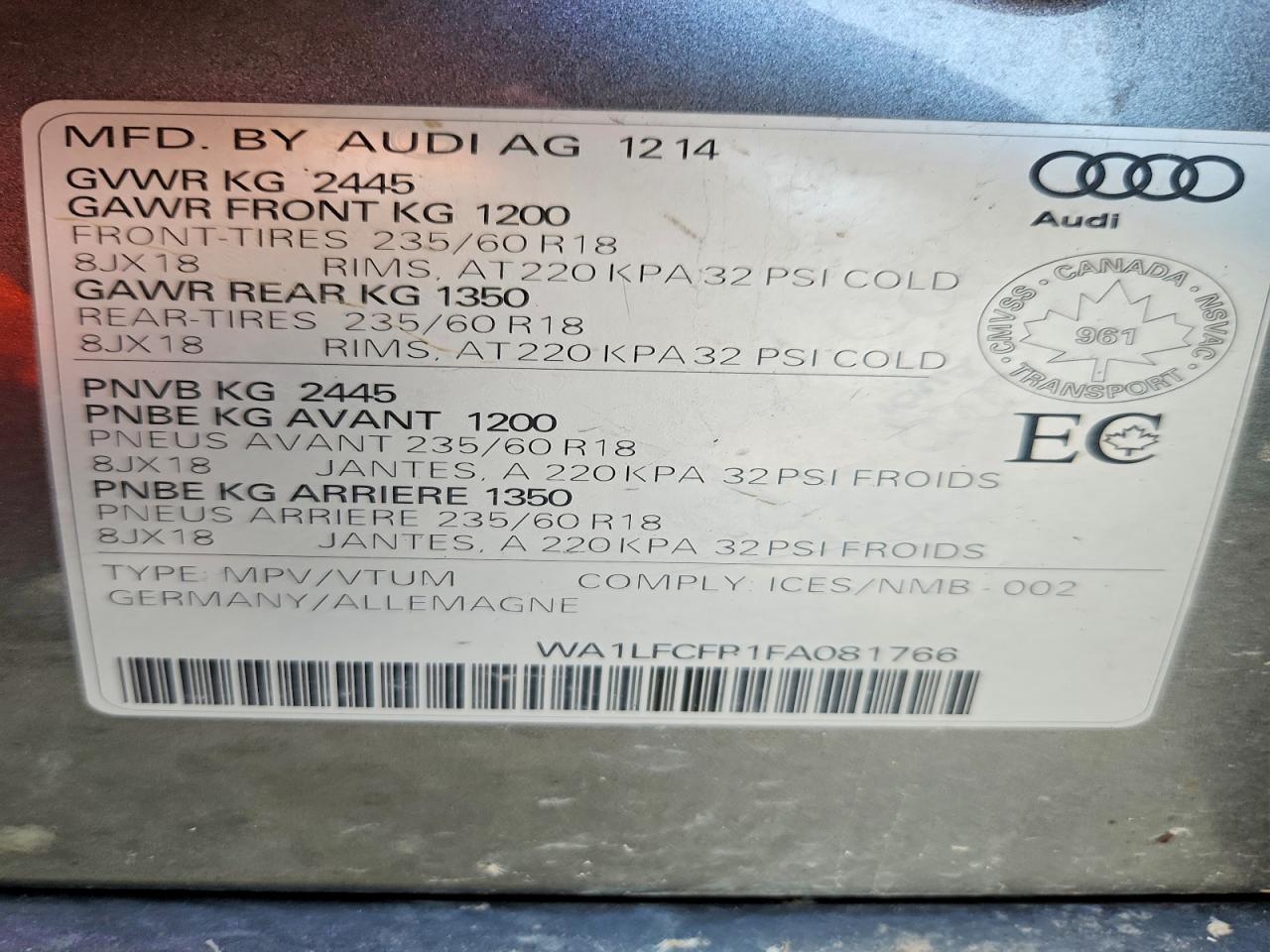 2015 AUDI Q5