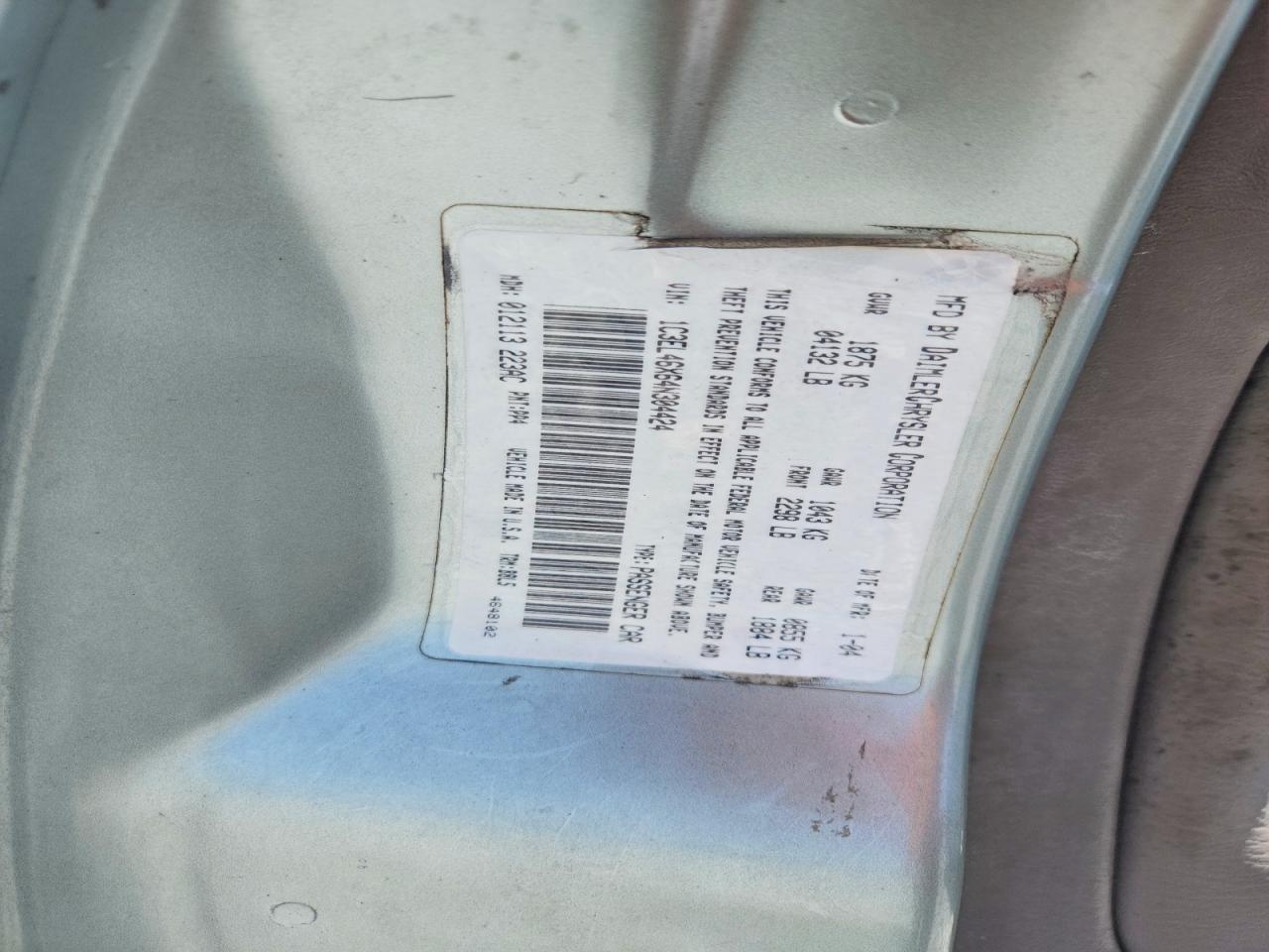 2004 CHRYSLER SEBRING