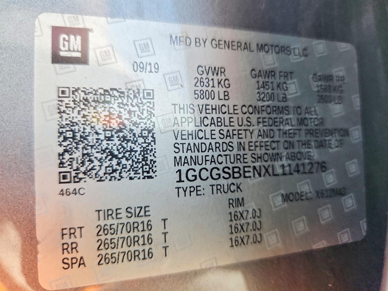 2020 CHEVROLET COLORADO