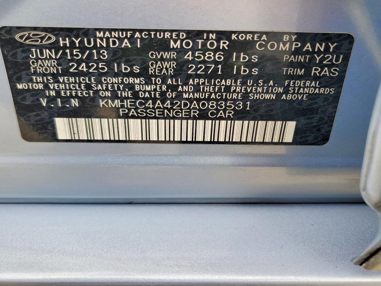 2013 HYUNDAI SONATA