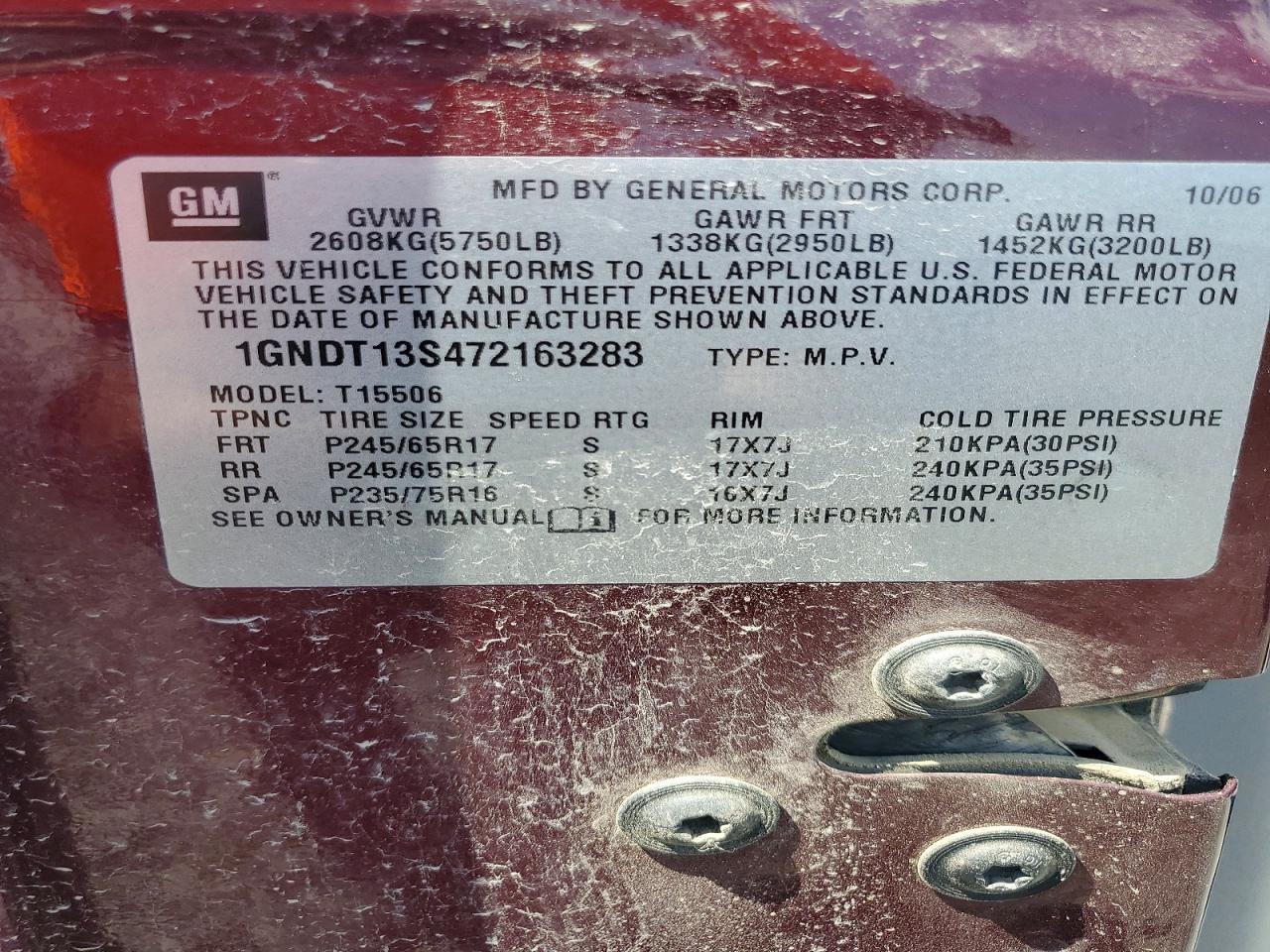 2007 CHEVROLET TRAILBLAZE