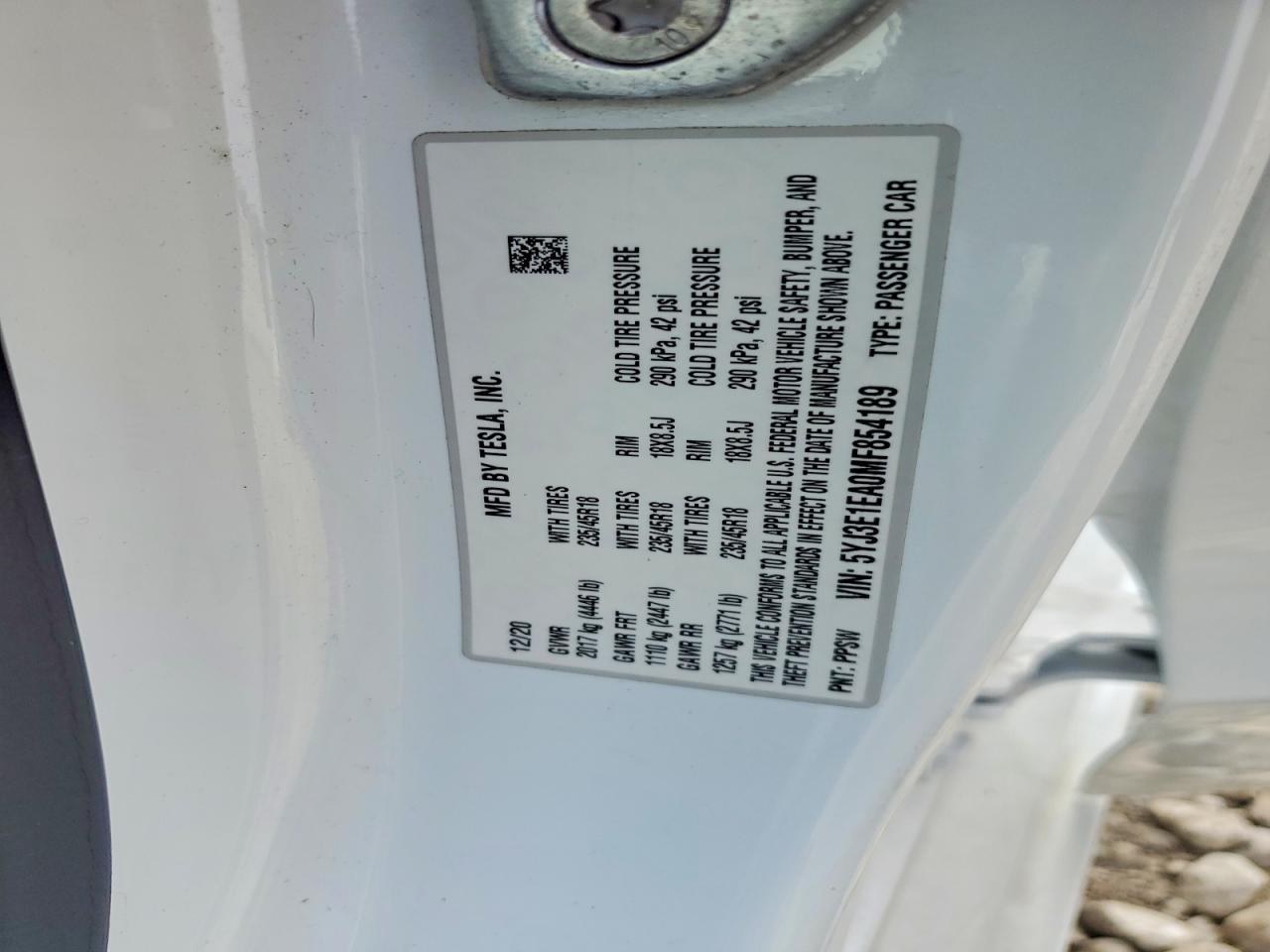 2021 TESLA MODEL 3