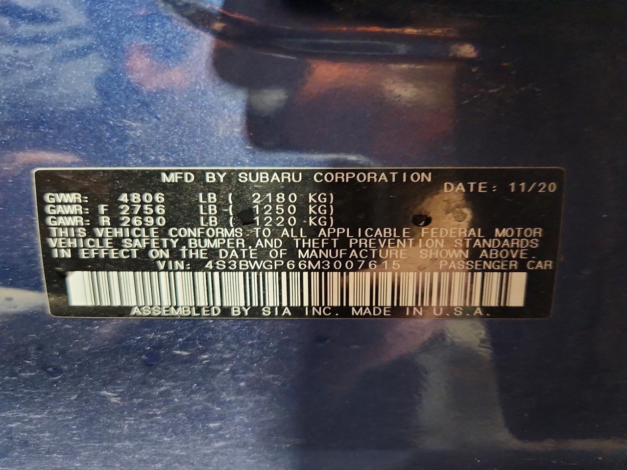 2021 SUBARU LEGACY
