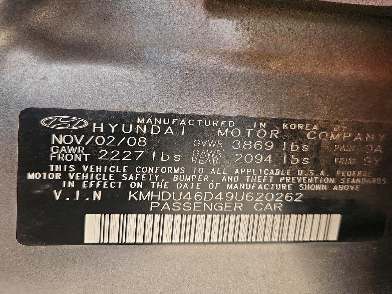 2009 HYUNDAI ELANTRA