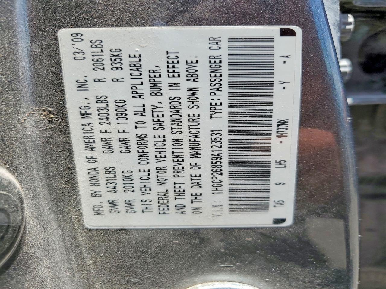 2009 HONDA ACCORD