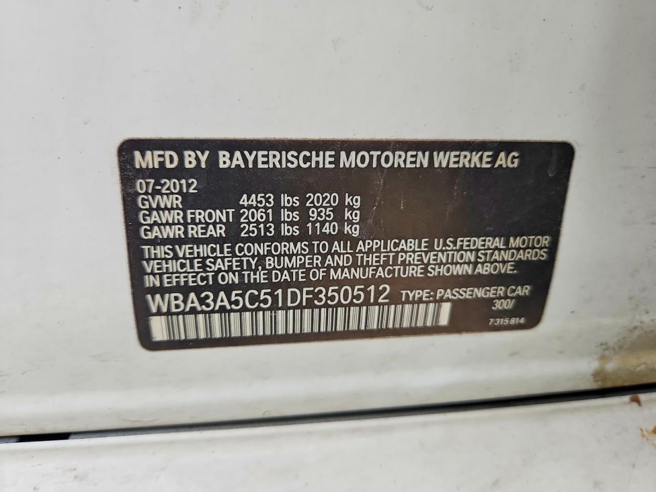 2013 BMW 3 SERIES