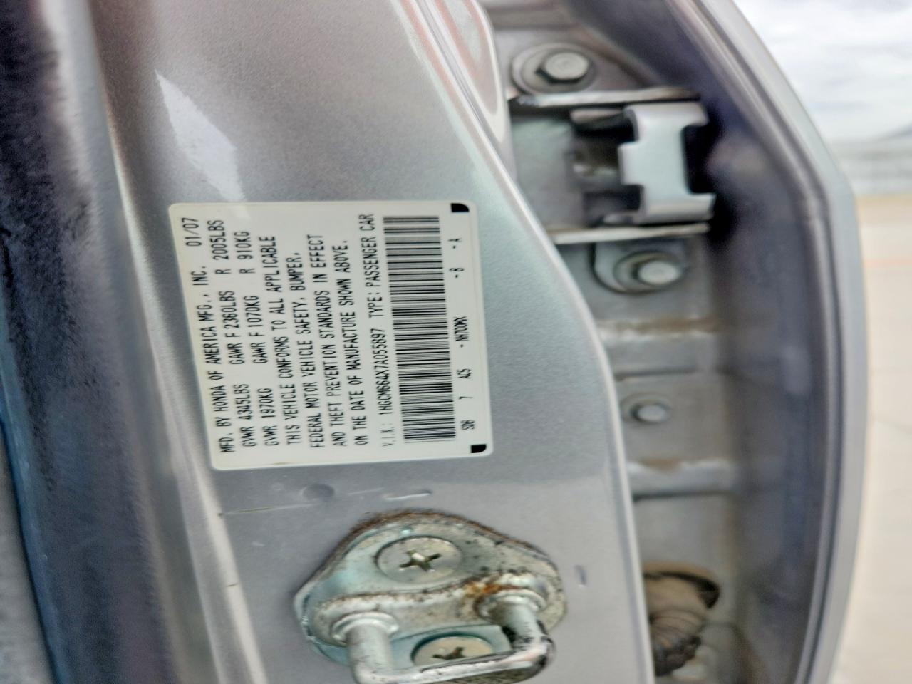 2007 HONDA ACCORD