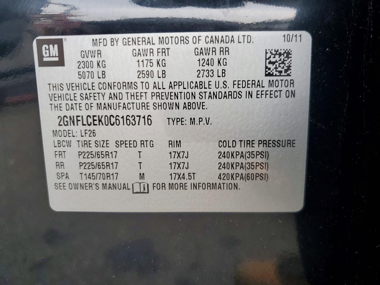 2012 CHEVROLET EQUINOX