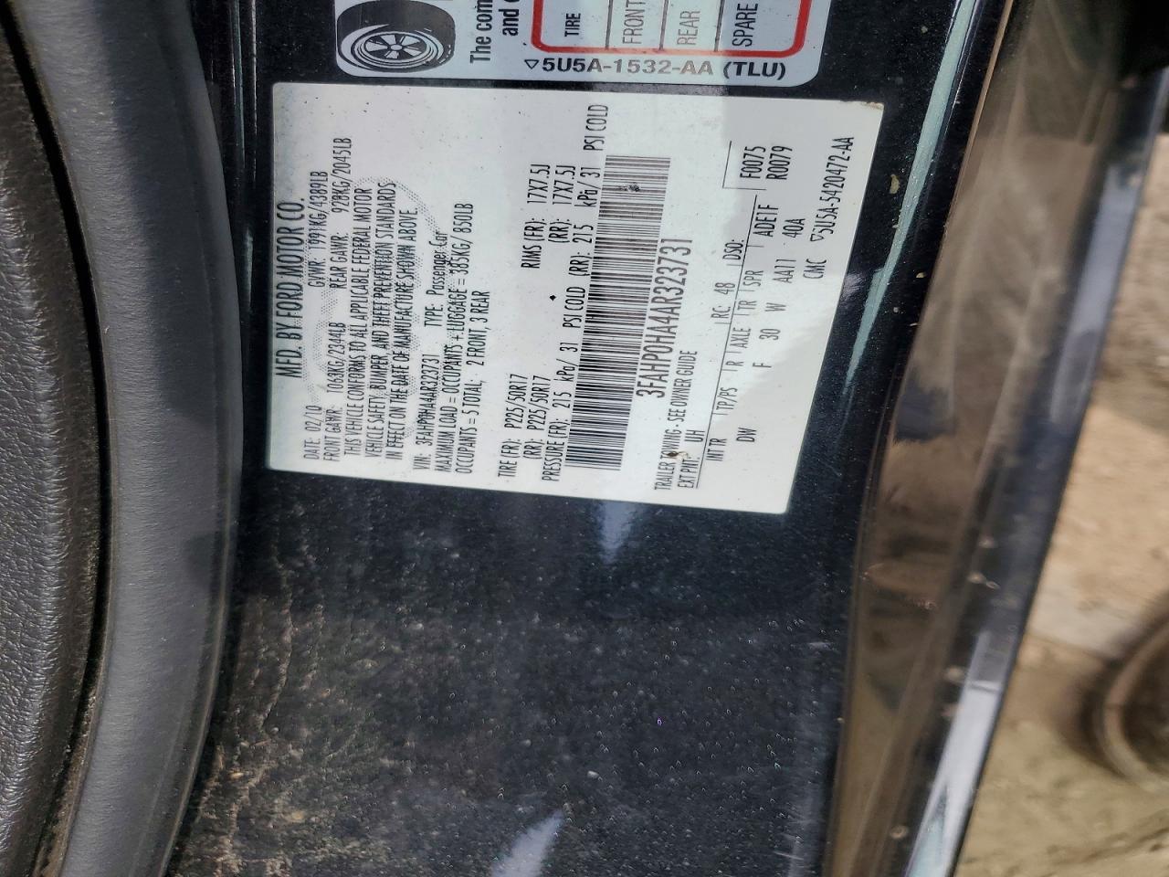 2010 FORD FUSION