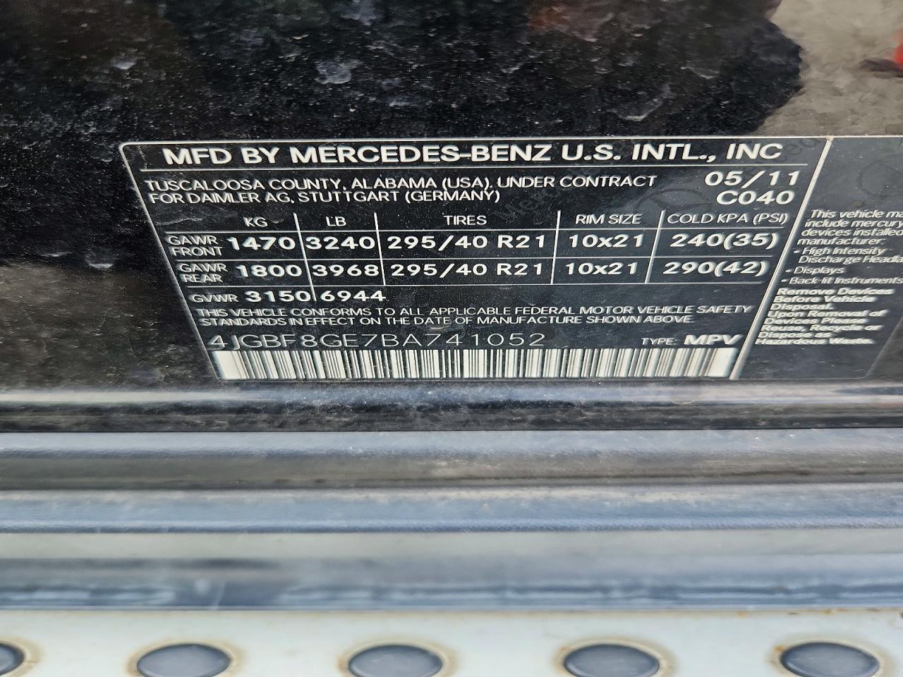 2011 MERCEDES-BENZ GL-CLASS