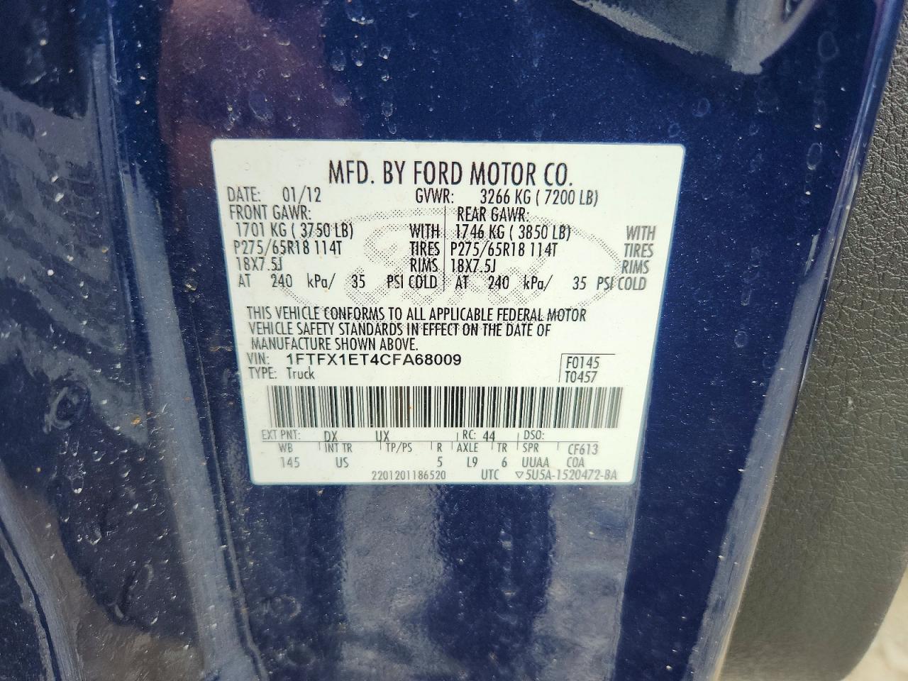 2012 FORD F150