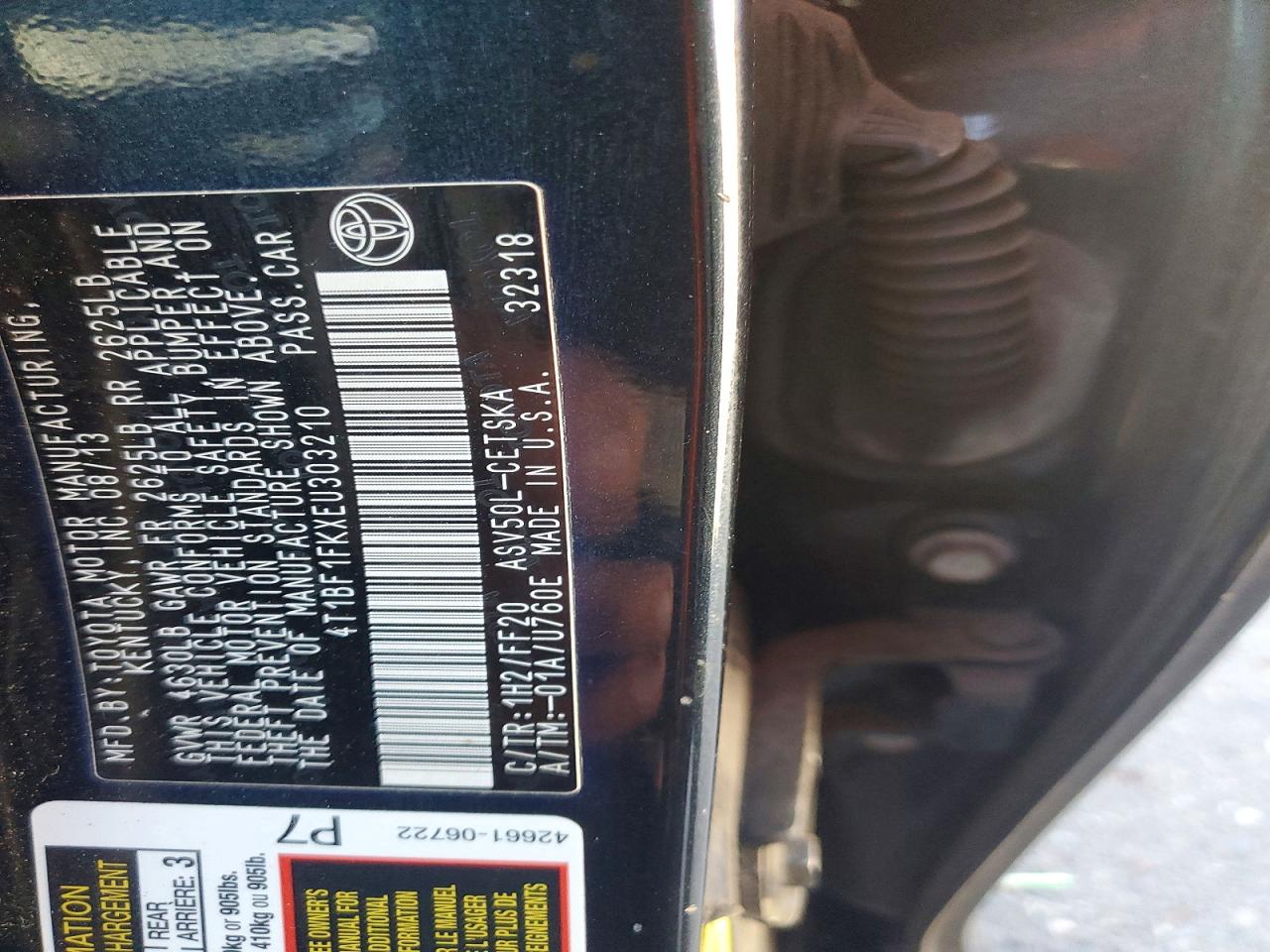 2014 TOYOTA CAMRY
