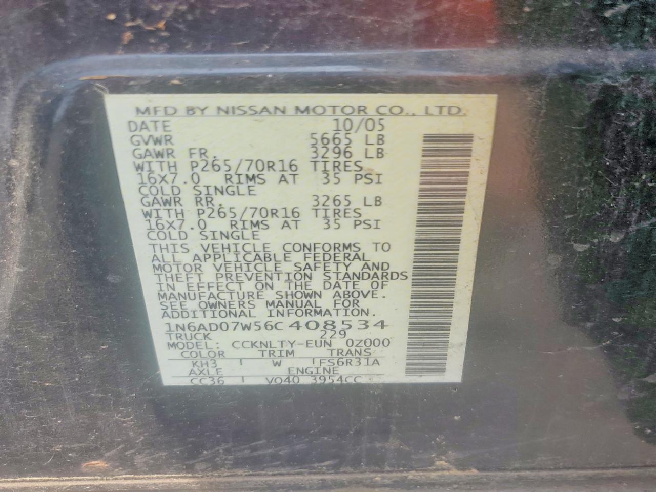 2006 NISSAN FRONTIER