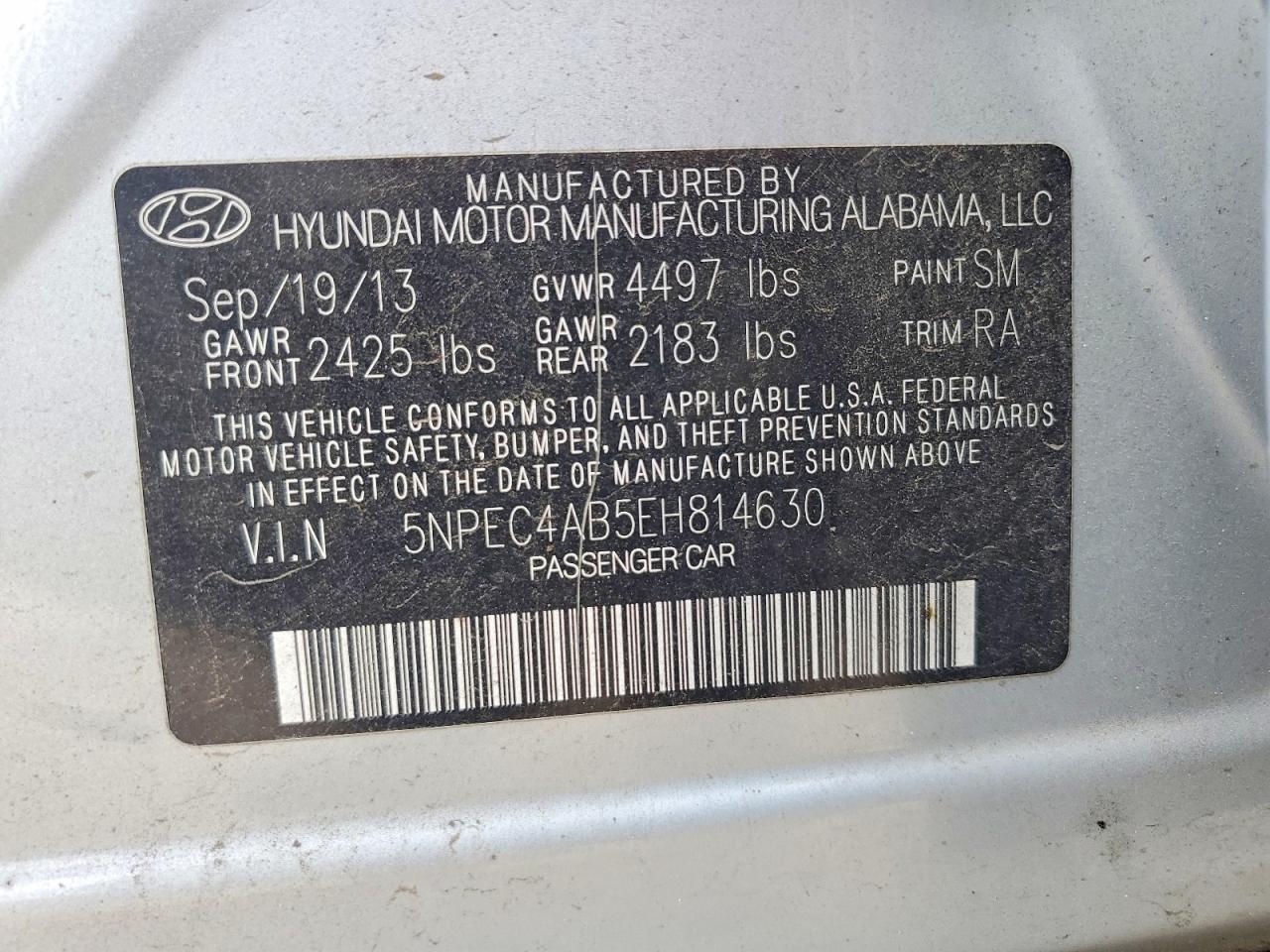 2014 HYUNDAI SONATA