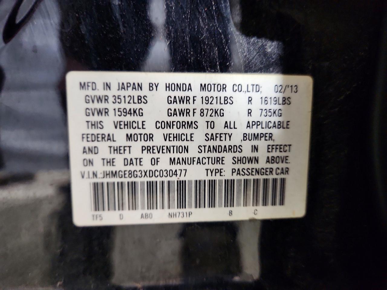 2013 HONDA FIT