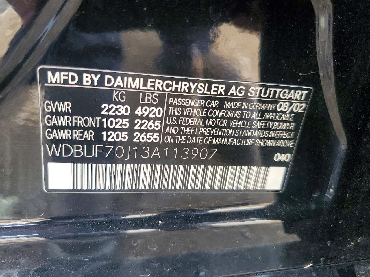 2003 MERCEDES-BENZ E-CLASS