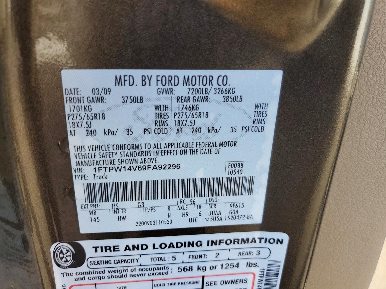 2009 FORD F150