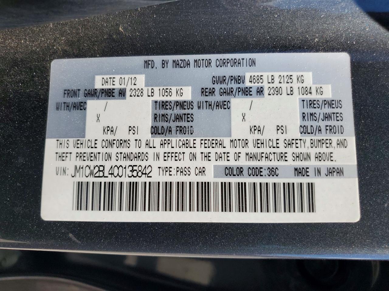 2012 MAZDA 5