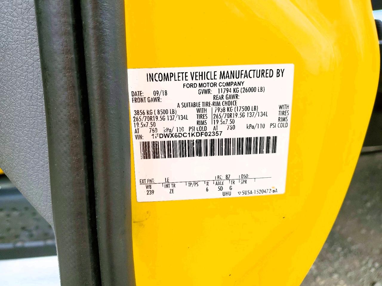 2019 FORD F650
