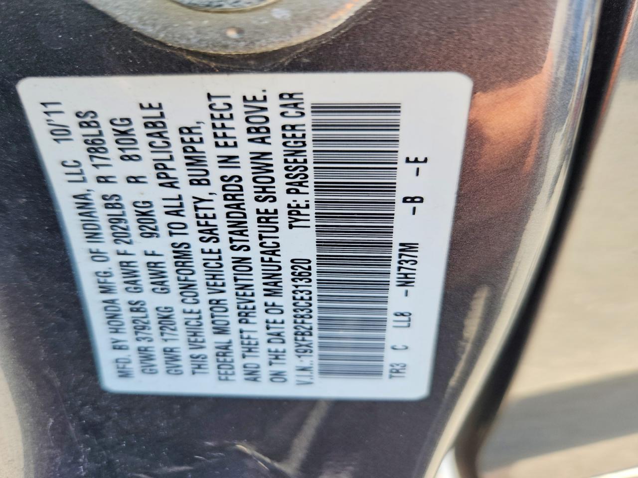 2012 HONDA CIVIC