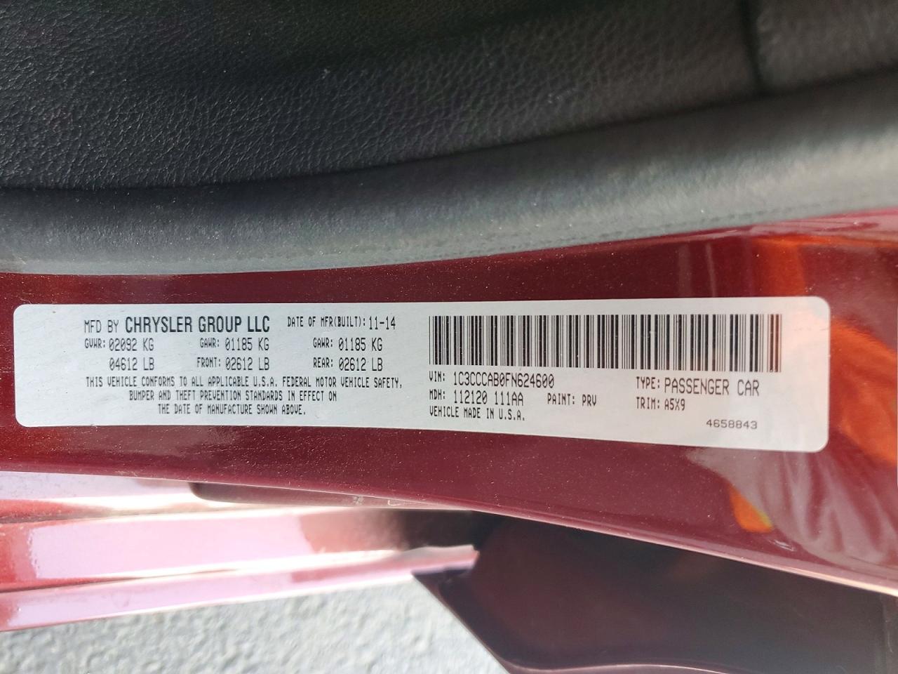 2015 CHRYSLER 200