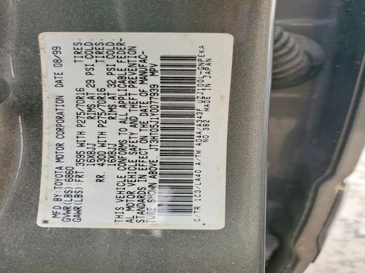 2000 TOYOTA LAND CRUIS