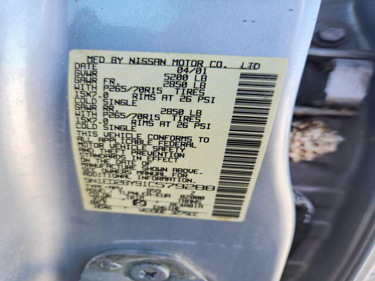 2001 NISSAN XTERRA
