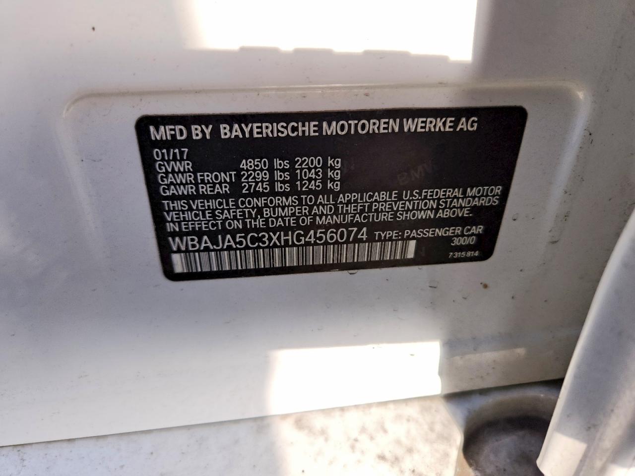 2017 BMW 5 SERIES