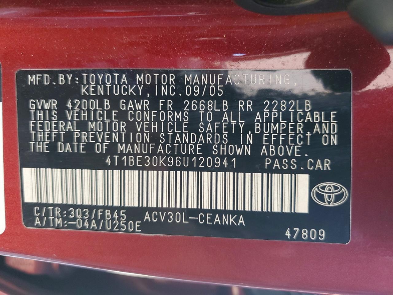 2006 TOYOTA CAMRY