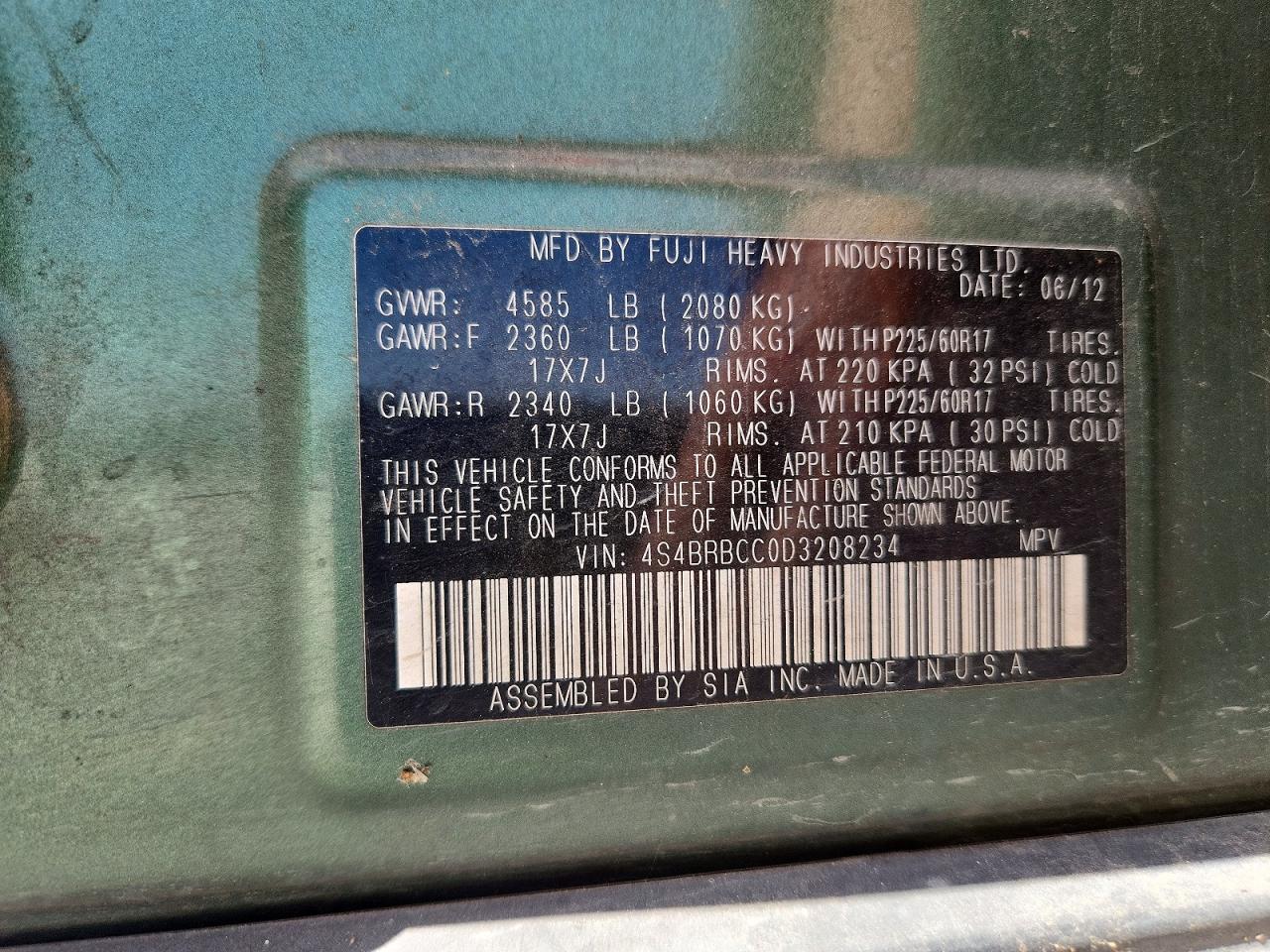 2013 SUBARU OUTBACK