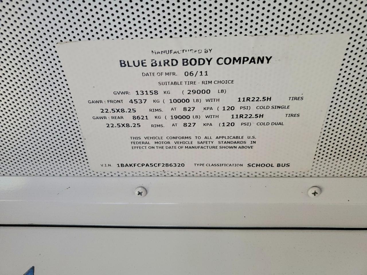 2012 BLUEBIRD ALL Models