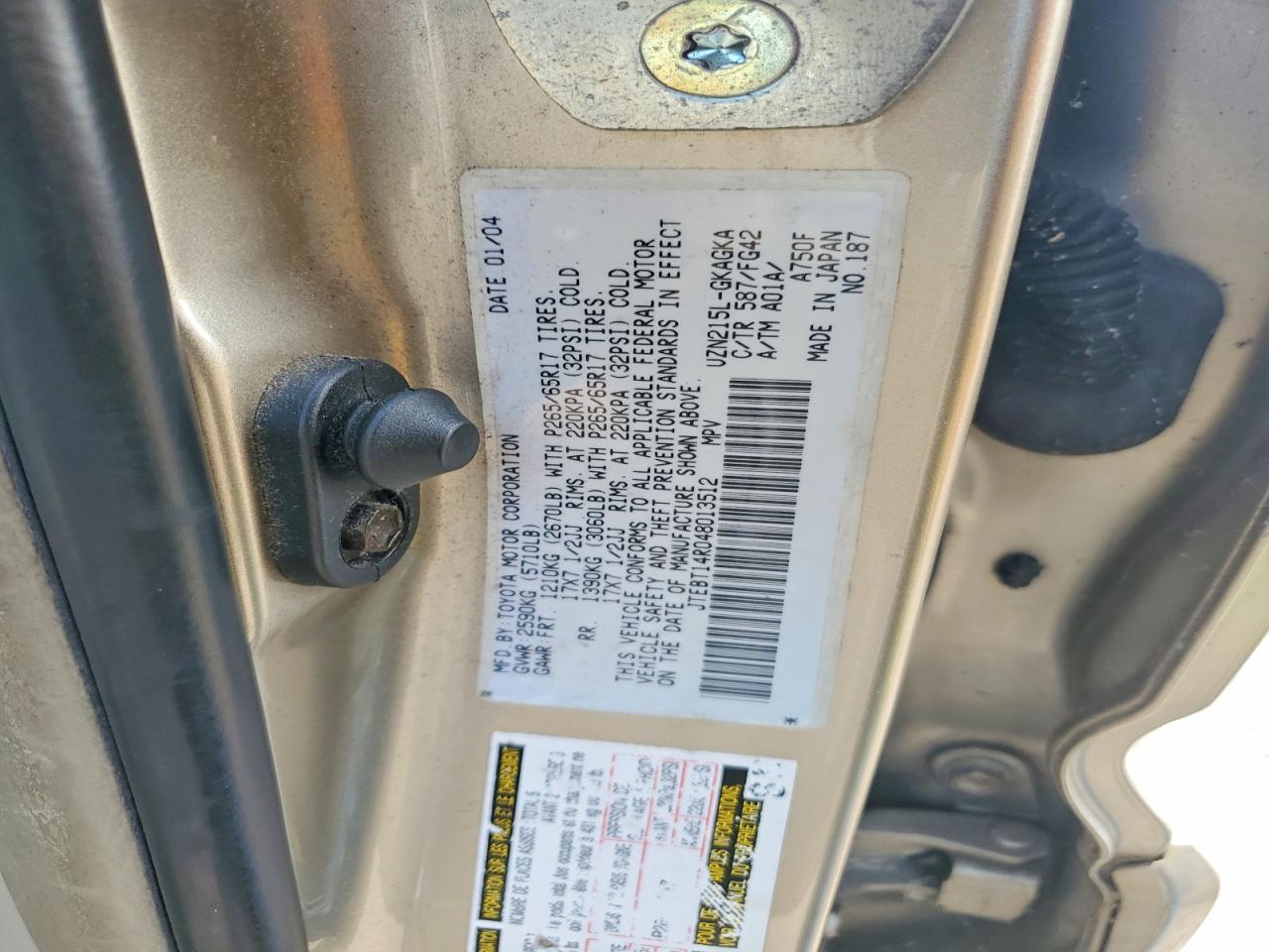 2004 TOYOTA 4RUNNER