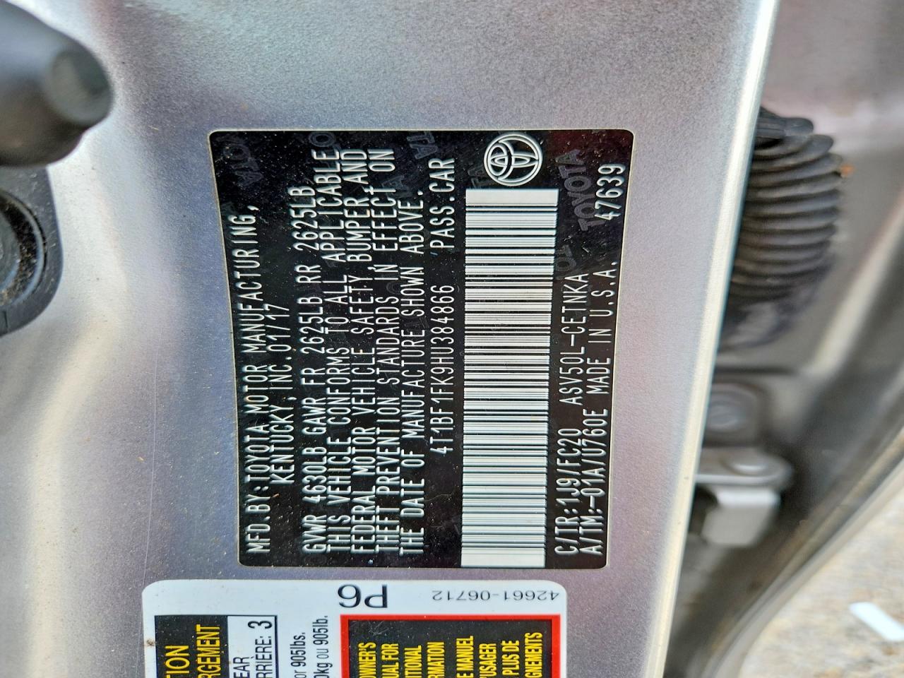 2017 TOYOTA CAMRY