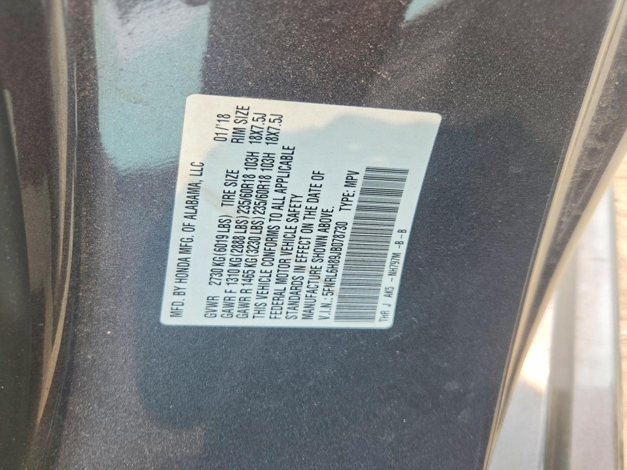 2018 HONDA ODYSSEY