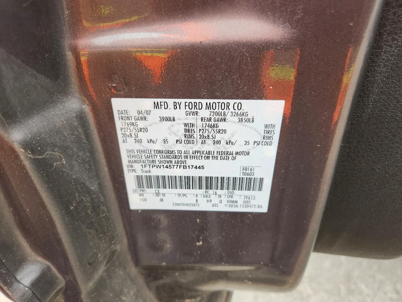 2007 FORD F150