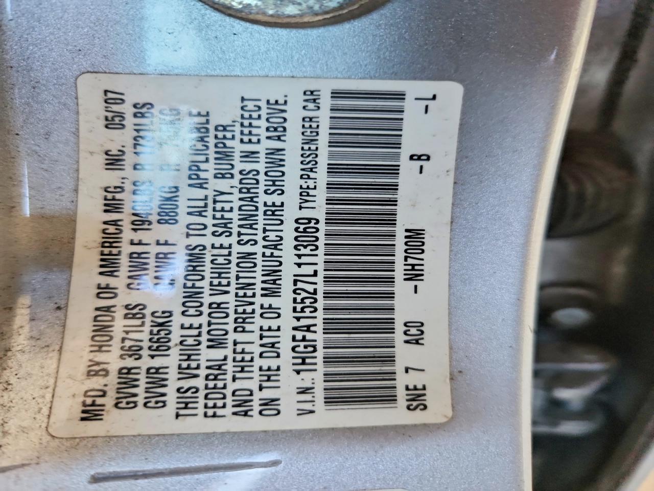 2007 HONDA CIVIC