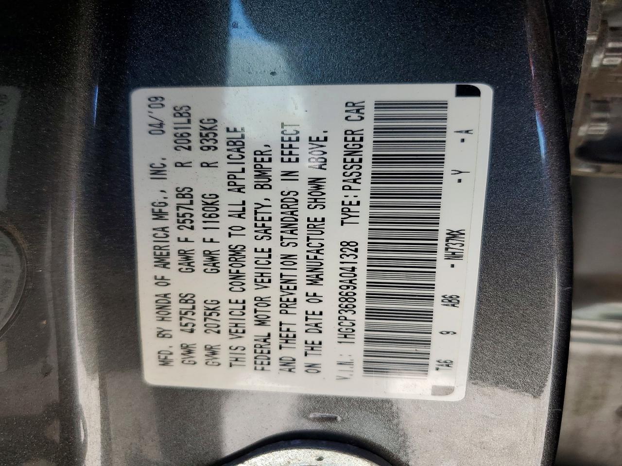 2009 HONDA ACCORD