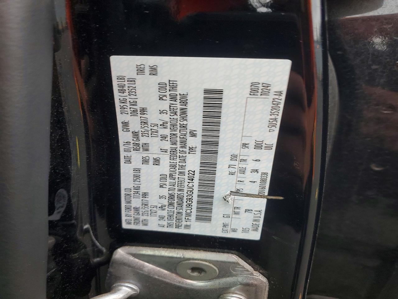 2016 FORD ESCAPE