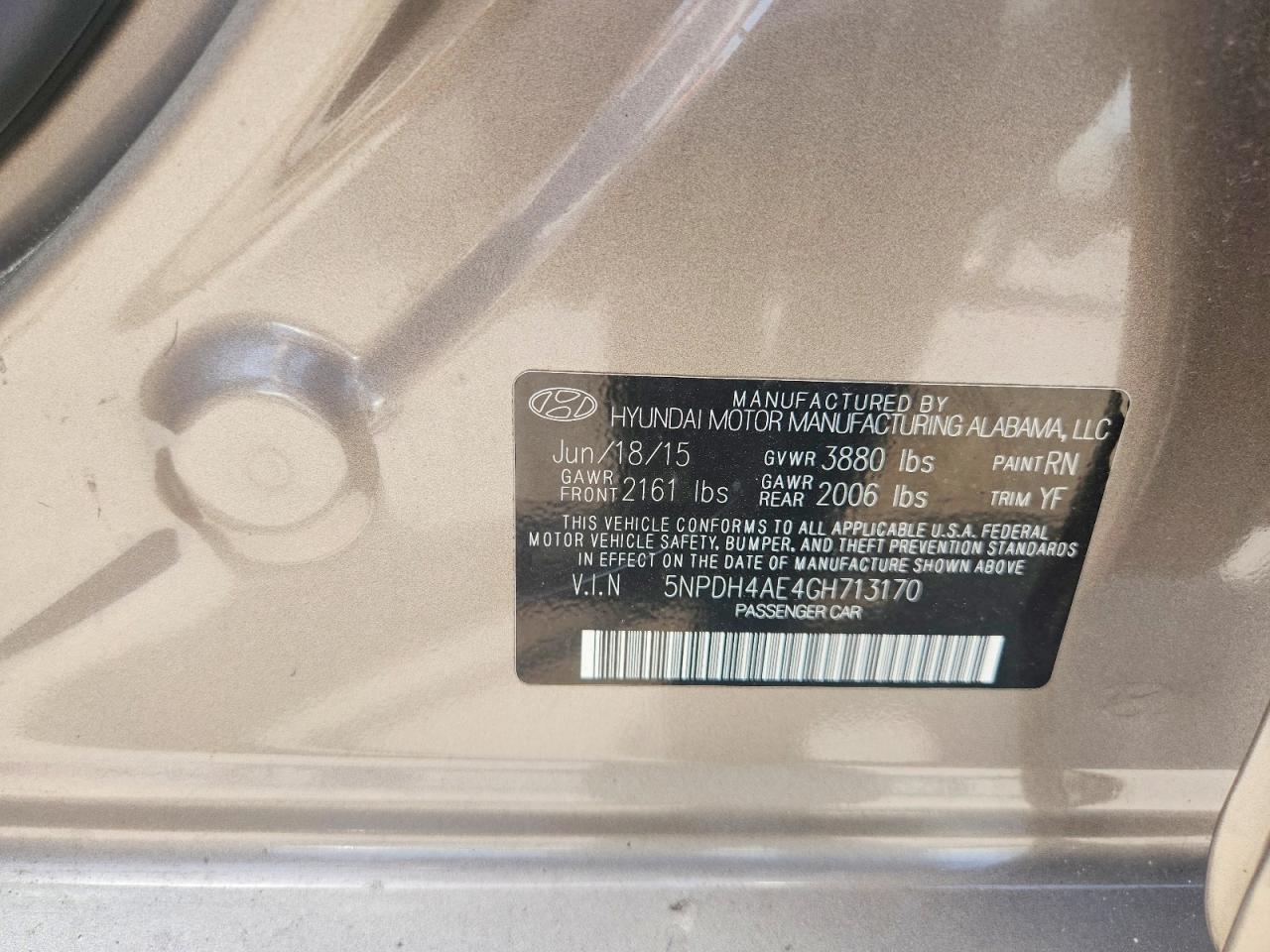 2016 HYUNDAI ELANTRA
