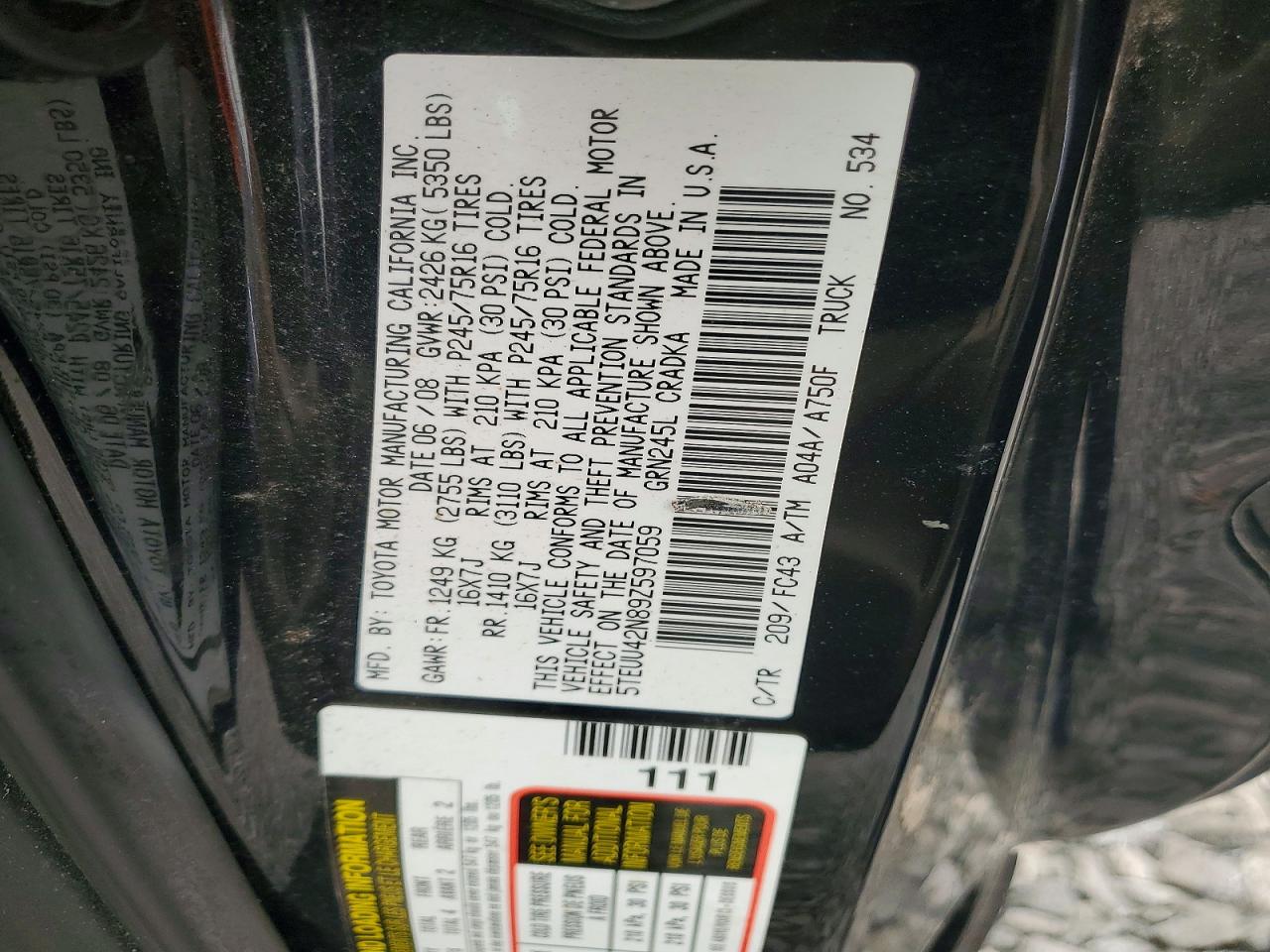 2009 TOYOTA TACOMA