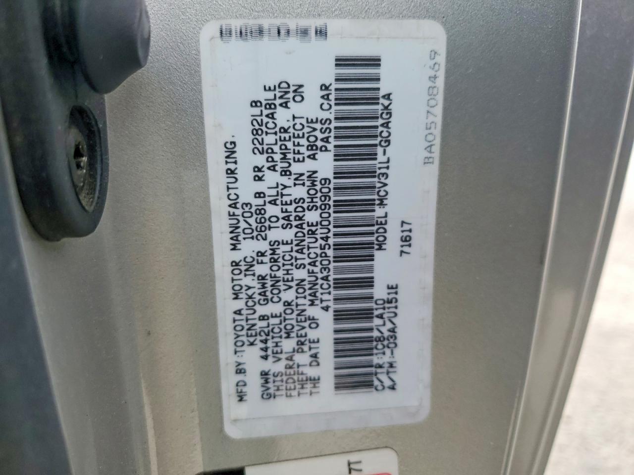 2004 TOYOTA CAMRY SOLA