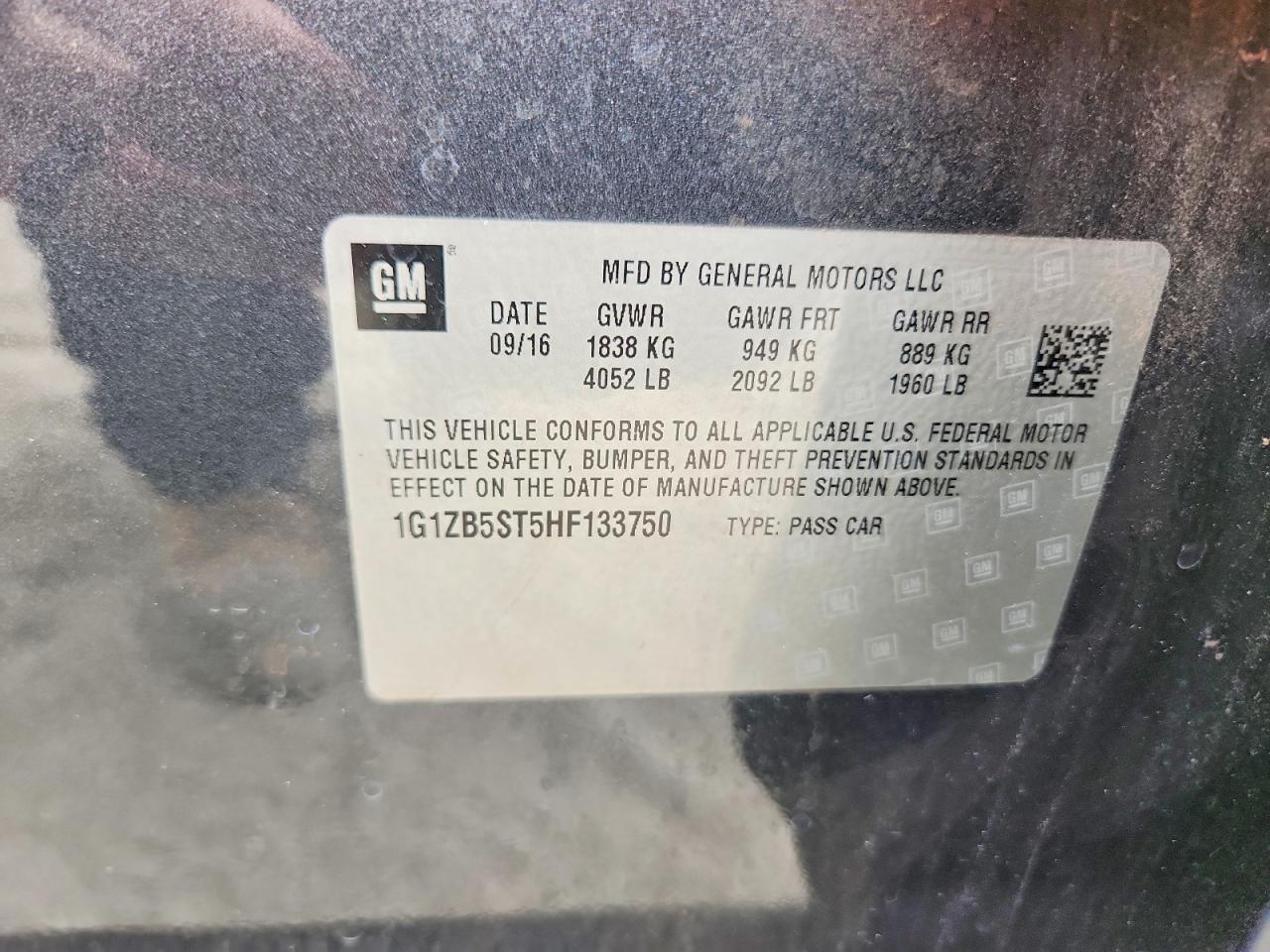 2017 CHEVROLET MALIBU