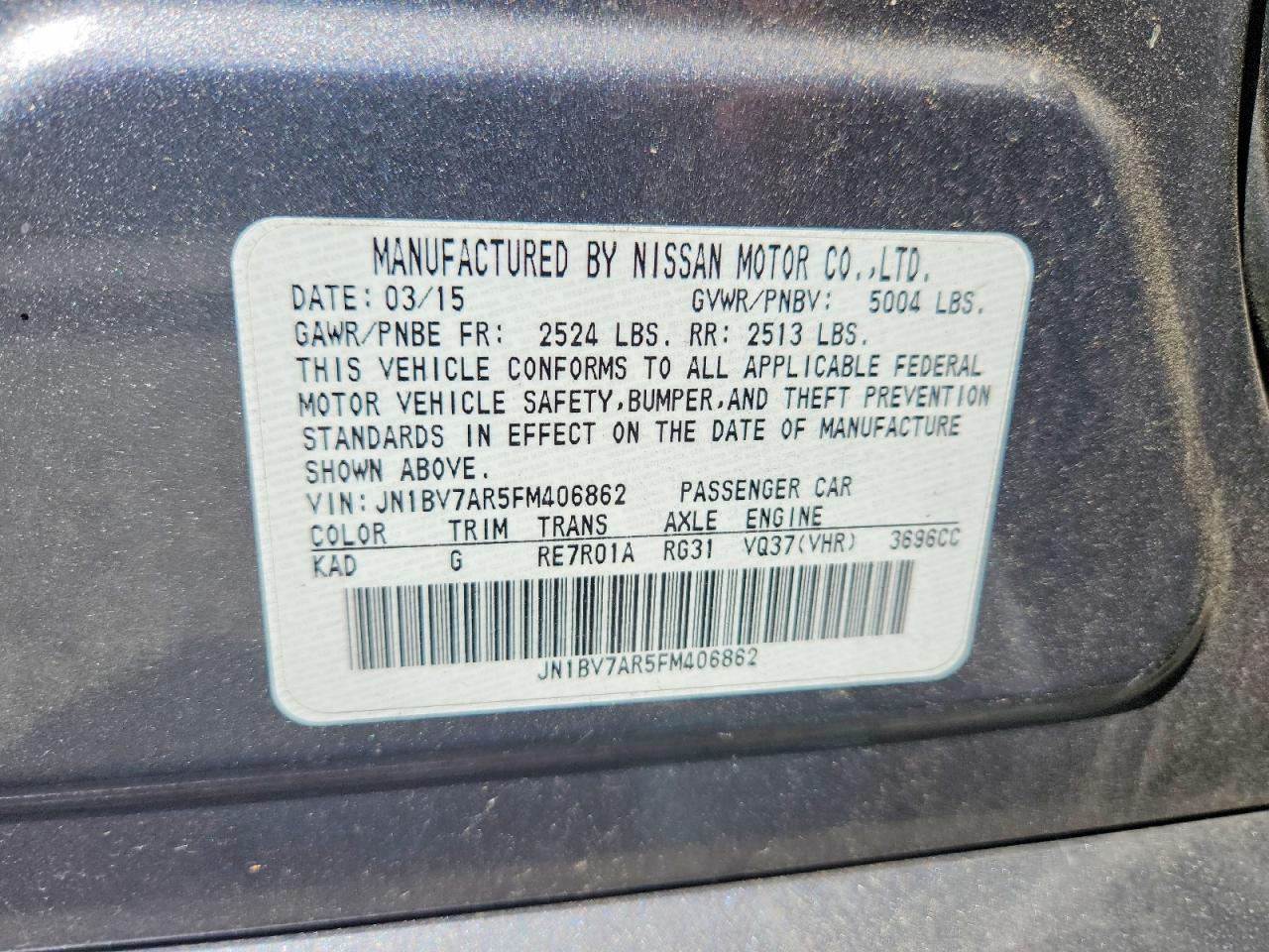 2015 INFINITI Q50