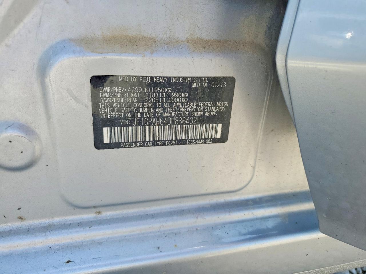 2013 SUBARU IMPREZA