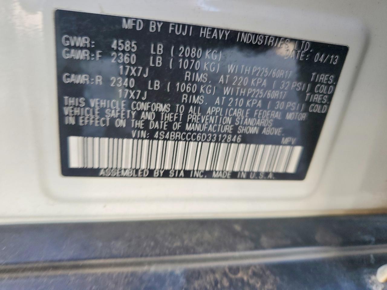 2013 SUBARU OUTBACK