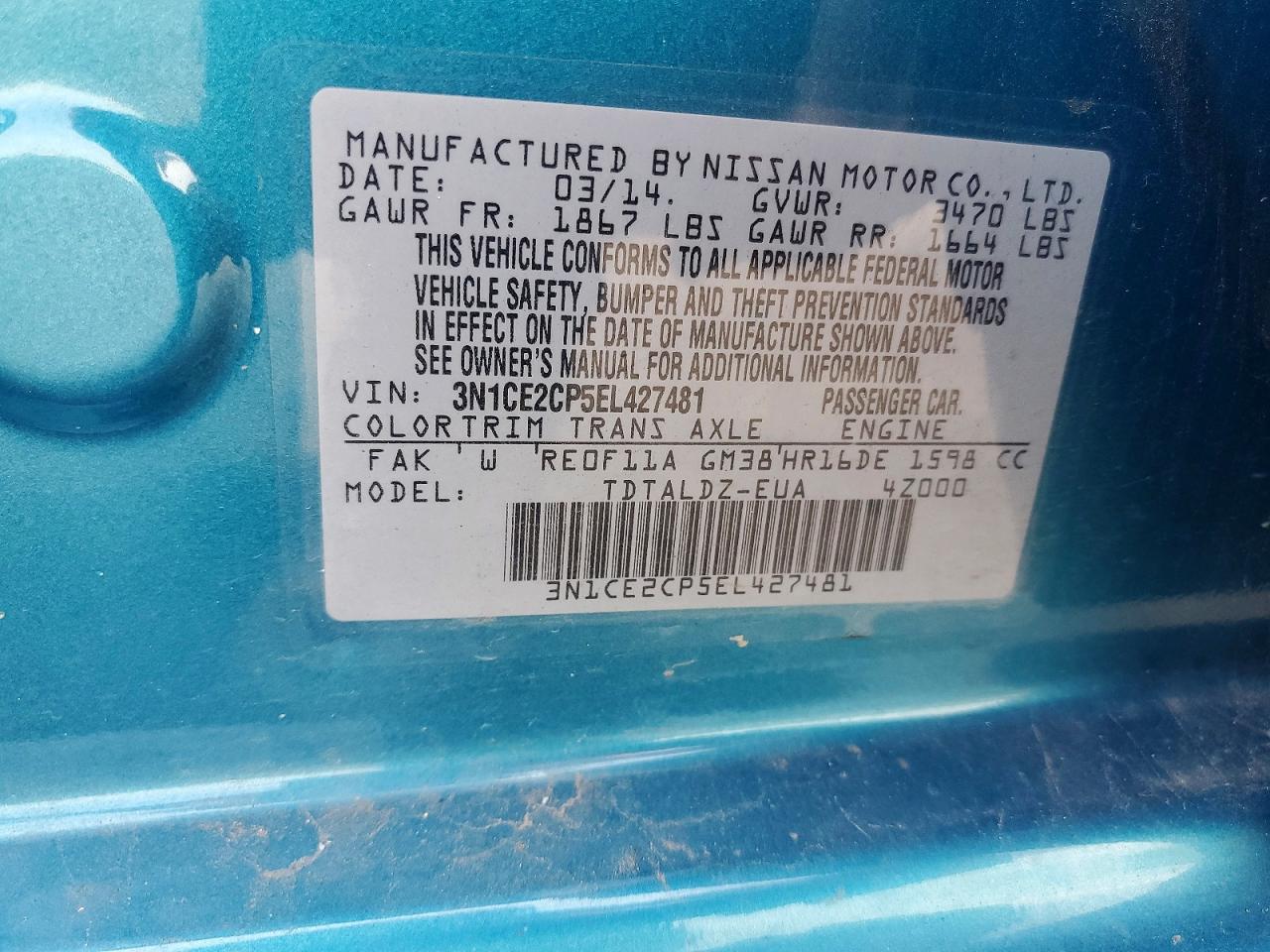 2014 NISSAN VERSA