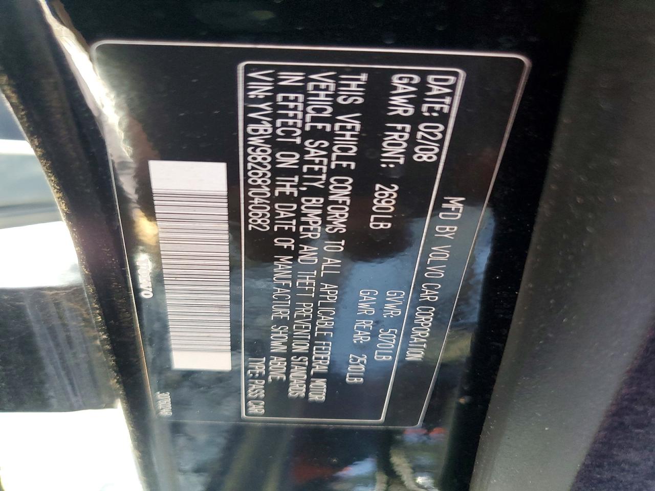 2008 VOLVO V70